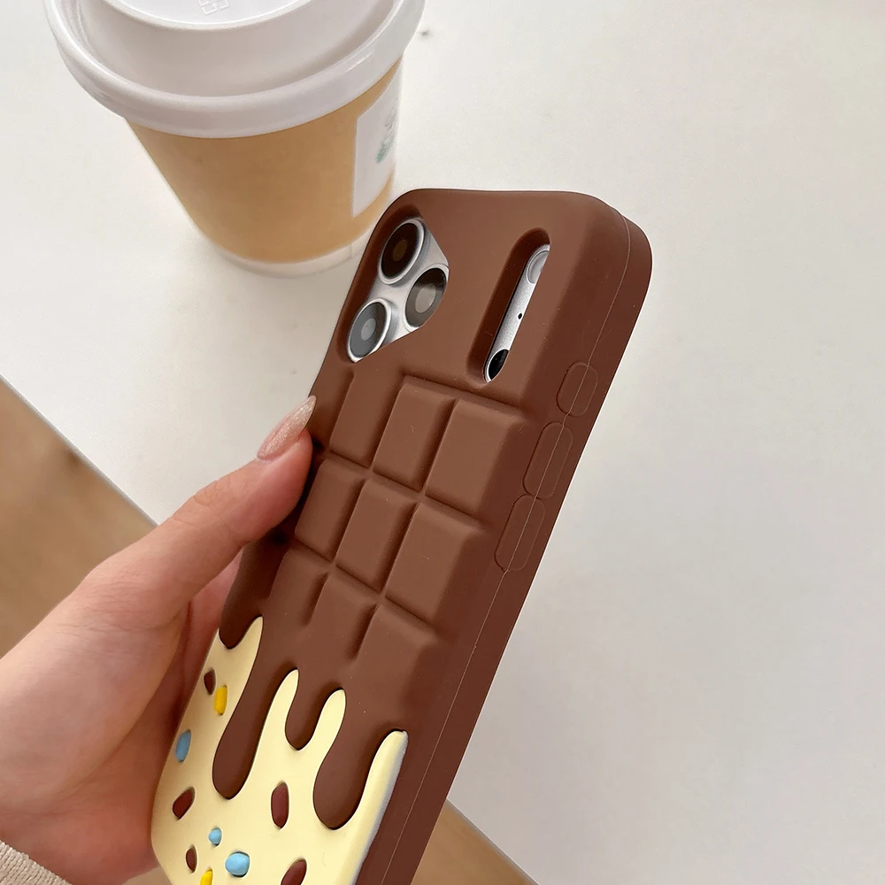 Kawaii 3D Melting Chocolate Soft Silicone Shockproof Phone Case