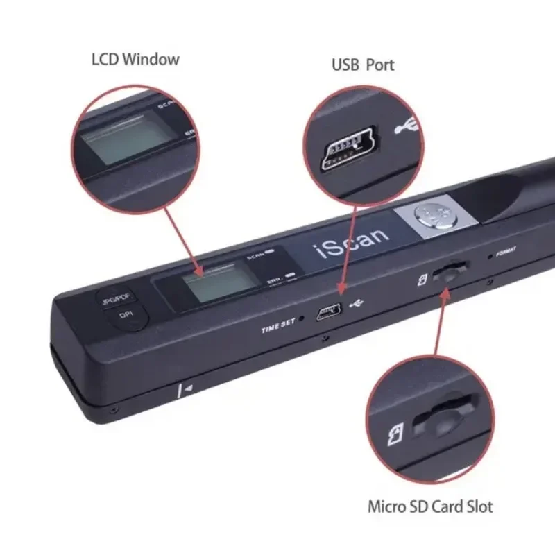 Portable Scanner Mini Handheld Document Scanner A4 Book Scanner JPG and PDF  Format 300/600/900 DPI