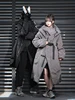 Man Women Couples Parkas Irregular High Neck Long Over The Knee Men's And Women's Winter Windproof Cotton Coat Warm Hooded 3