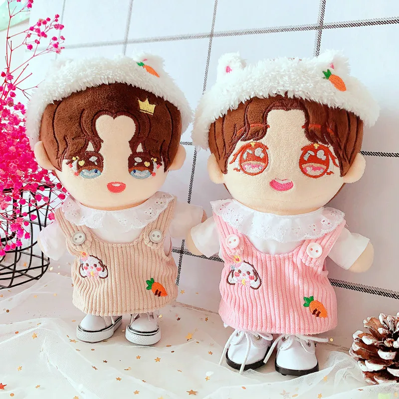 

Doll Clothes For 20cm EXO Baby Doll's Clothes Headband+Shirt+Suspenders Cute Doll Accessories Korea Kpop EXO idol Doll Toys