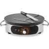 Crepe maker, cast iron cooking surface, stainless steel base, includes batter spreader, breakfast maker, bread maker 2