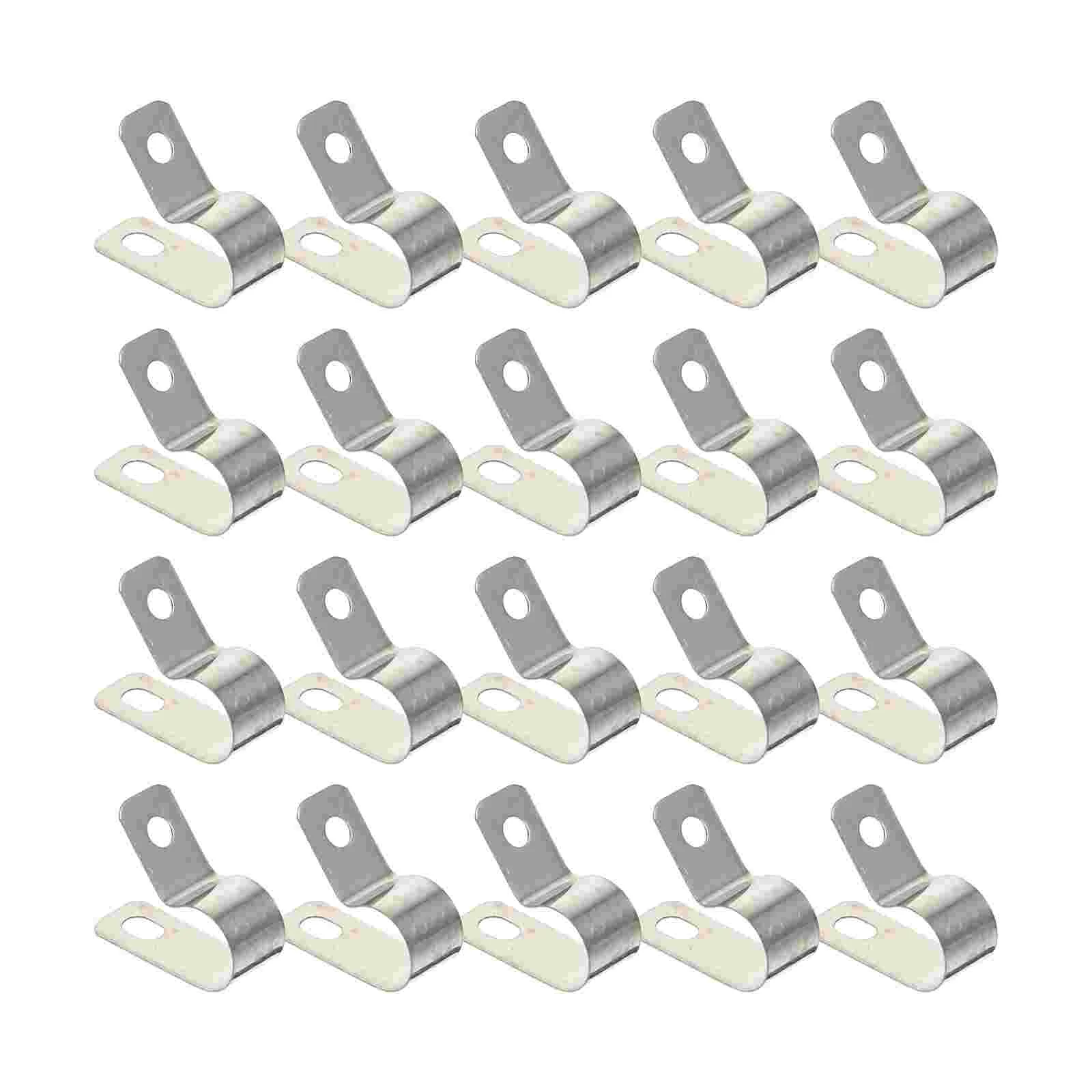 

R Clamp Cord Fixing Holder Wire Organizer Cable Storage Rope Clips Metal Brackets Management Fixator