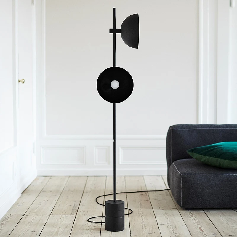 

Modern minimalist LED black marble floor lamp Nordic personality designer standing lamp study living room bedroom floor lamp