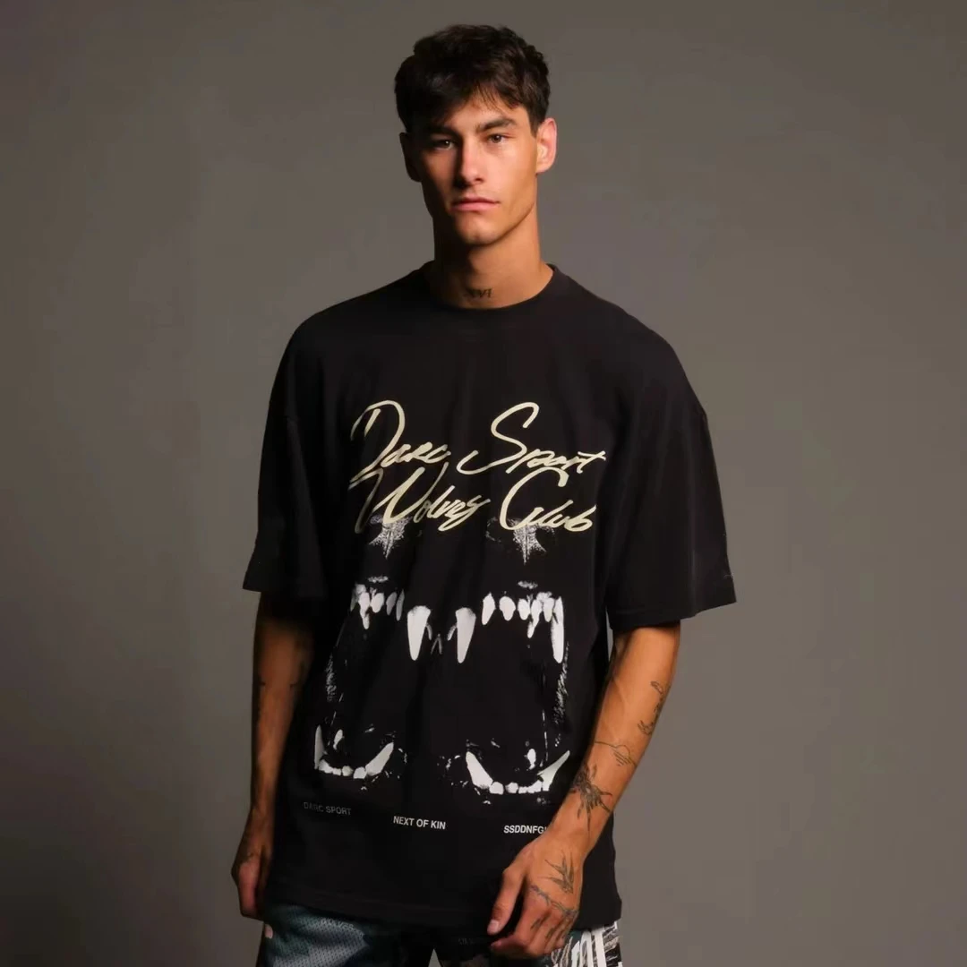 DARCSPORT100Cotton240gOversizeMenTShirtCasualShortSleeve