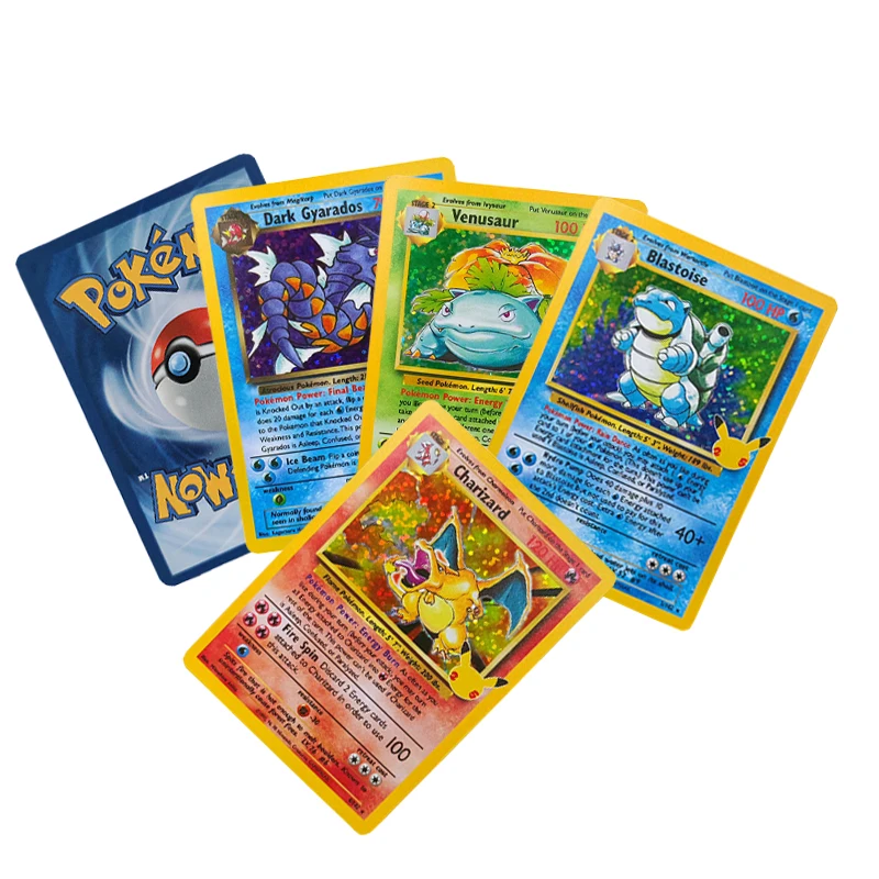 Cartoon Anime 25Th Anniversary Collection Pokemon Charizard Pikachu 1996 Primo Gioco Di Carte Flash Collezione Rara Carta Preferita