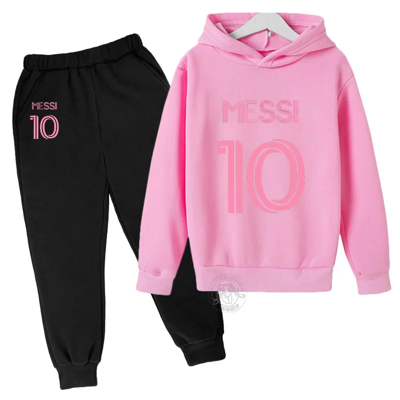 Autumn Messi children's suit street fashion boys and girls suit children's sports pullover sweatpants two-piece outdoor sports