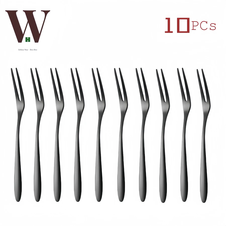 Creative Stainless Steel Gold Flatware Fruit Fork 5/10Pcs Dinnerware Appetizer Snack Dessert Fork Kitchen Tableware