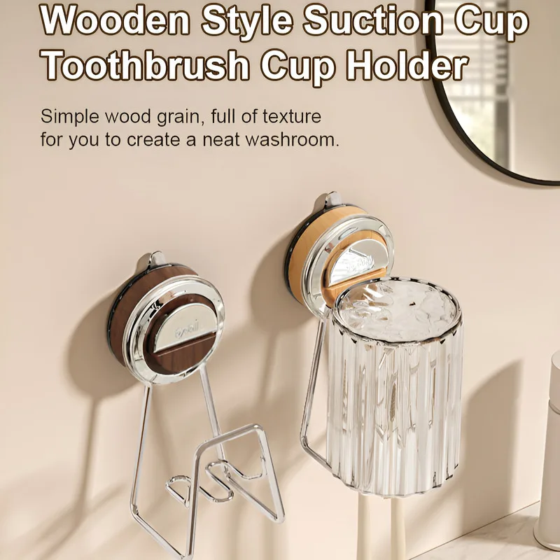 Nonslip Toothbrush Holder Mouthwash Cup Holder Vintage Modern nopunch Adjustable angle Bathroom Strong adsorption Detachable
