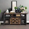 59" Coffee Bar Storage Cabinet with Mesh Doors, Farmhouse Buffet Cabinet, Rustic Sideboard with Sliding Barn Doo 5