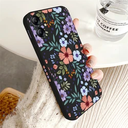 Matte Silicone Shockproof Floral Cover - Liquid Resistant - OPPO Reno 10 Pro 5G (Black - 257)