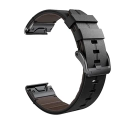 Premium Leather Quick Fit Watch Band - 26mm - 22MM Quick Fit (Black)