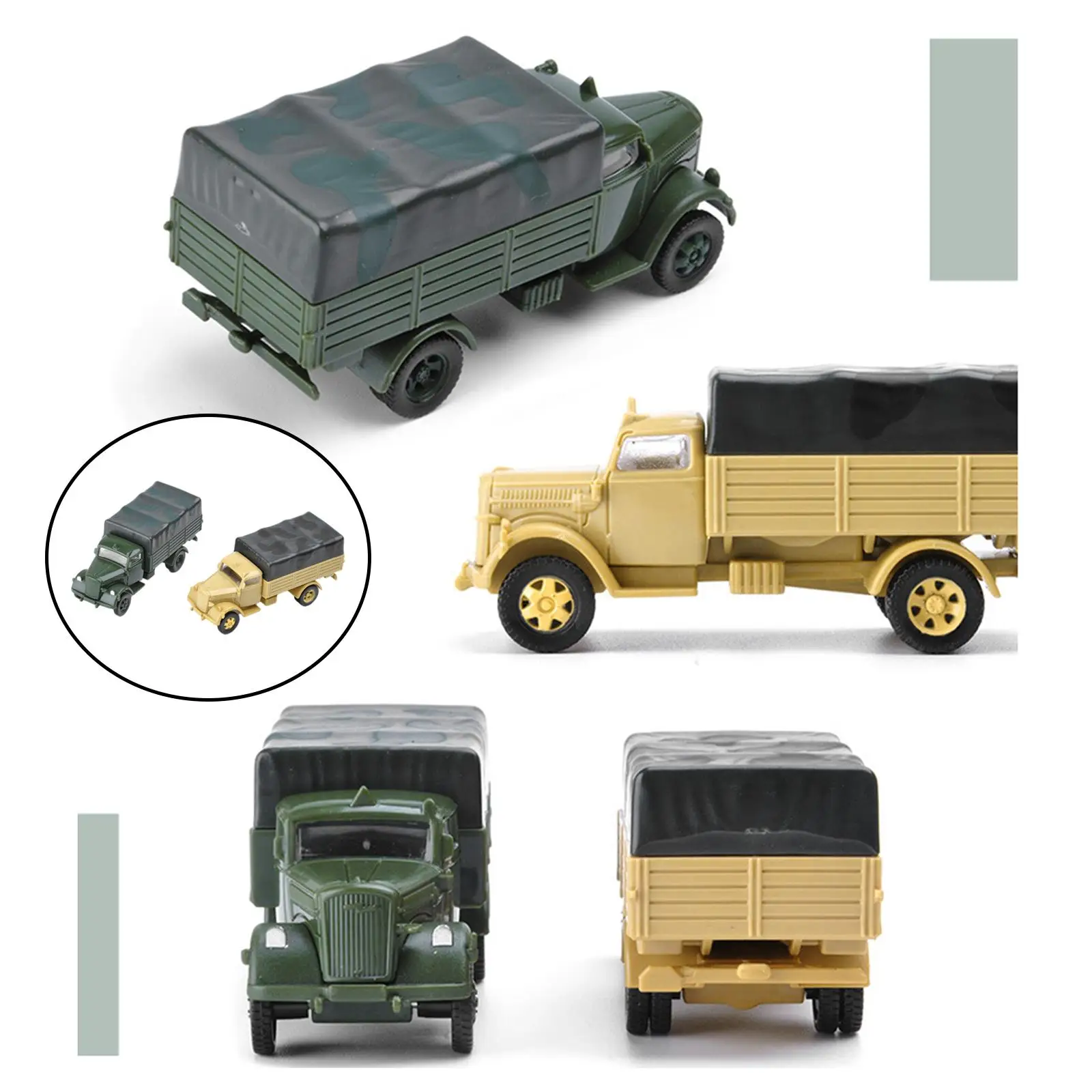 Set of 2 1/72 4D Assemble Truck Armored Vehicle Building Collectibles