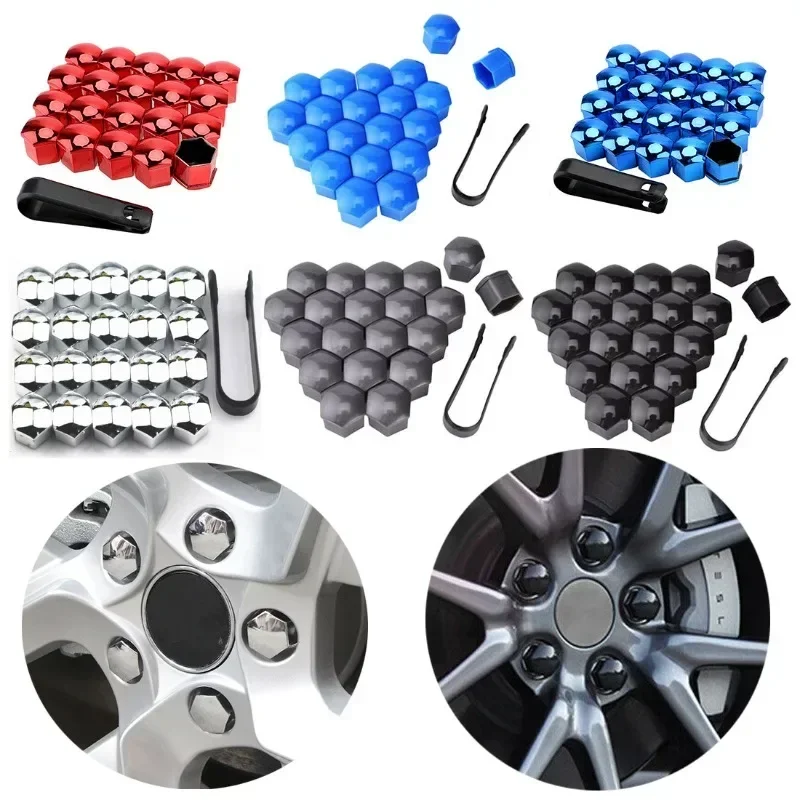 20Pcs Car Wheel Nut Caps Protection Covers Caps Anti-Rust Car Tire Screw Caps Nut Bolt Auto Exterior Accessories 17/19/21mm