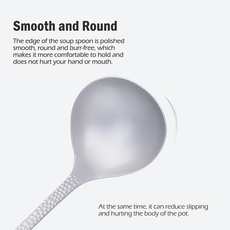 Boundless Voyage Long Handle Titanium Soup Ladle For Camping Cookware_voghion.com