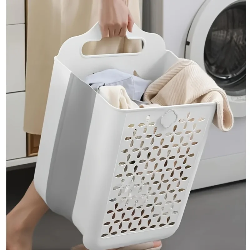 Modern Foldable Wall-Mounted Laundry Basket & Storage Organizer