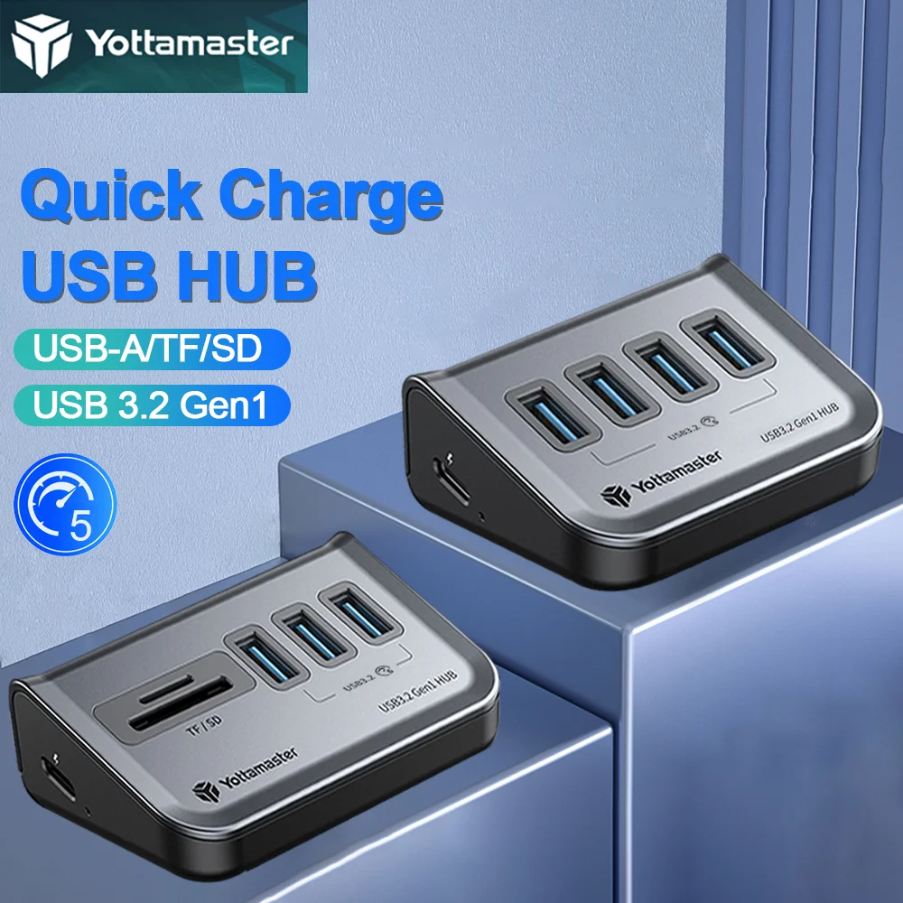 Yottamaster USB HUB Type C Splitter To TF/SD Card Reader USB 3.0 Gen2