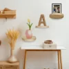3Pcs Wall Shelves Set Oak Wood Round Floating Shelf Wall Mounted Plant Shelf Home Decoration Mini Rustic Wall Storage Racks 3