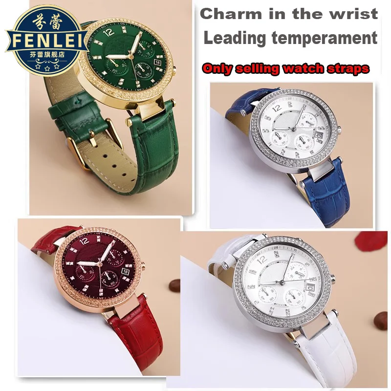 Notched Cowhide Leather Watch Strap - Unisex Bracelet