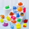 10pcs Preschool Bath Toys Rubber Sea Animals Toy Squeaky Bathtub Toys Baby Pool Floating Toy for Toddler Kids Party Decoration 1
