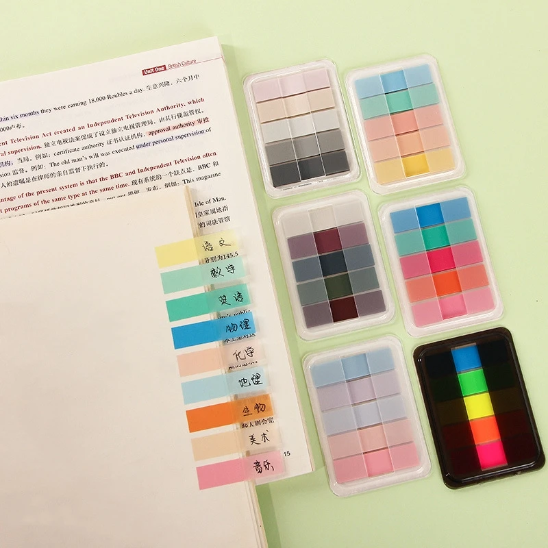 Macaron Color PET Memo Pad 100 Sheets Sticky Notes Self-adhesive Post Label Index Stickers Marker School A7692 6