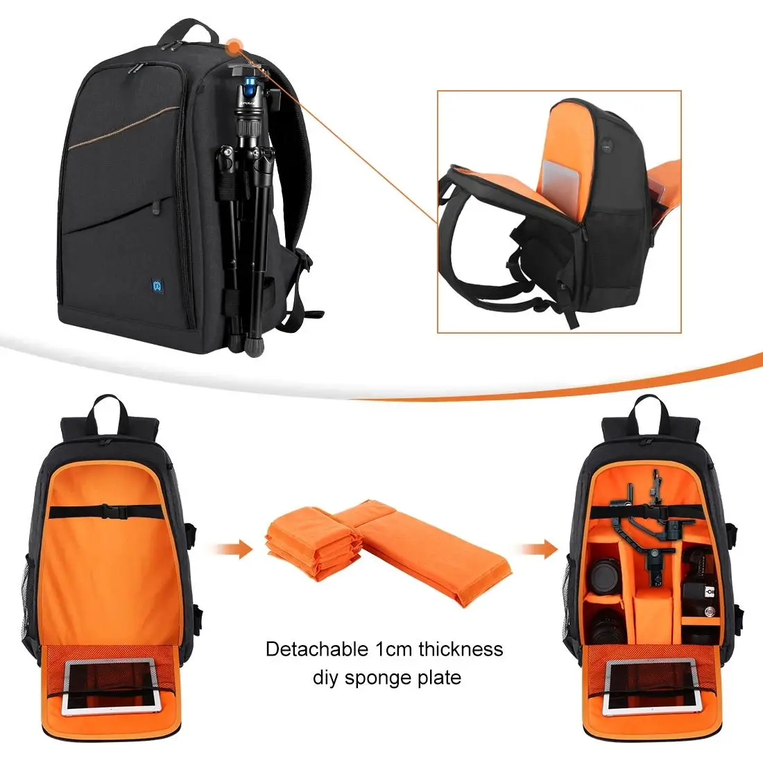 PULUZ Outdoor Portable Waterproof Scratch-proof Dual Shoulders Backpack Camera Bag Digital DSLR Photo Video Bag, laptop backpac