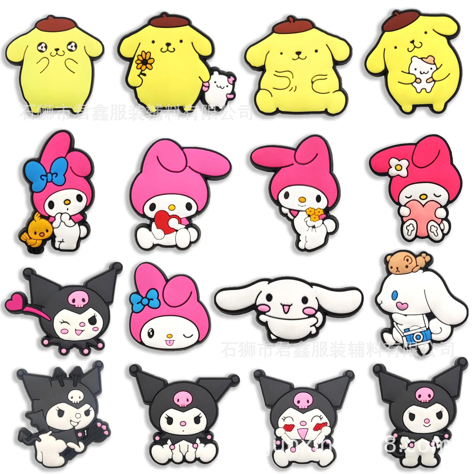 2023 neue Sanrio Charakter PVC Schuh Schnalle Hallo Kitty Melody Kuromi Großhandel Verfügbar Verkauf Cartoons Dekorationen Kinder Geschenke