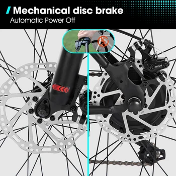 HILAND Electric Bike for Adults, 26 inch Electric Mountain Bicycle with Removable Battery, 500W 36V Motor, 7 speeds 20MPH Ebike 4