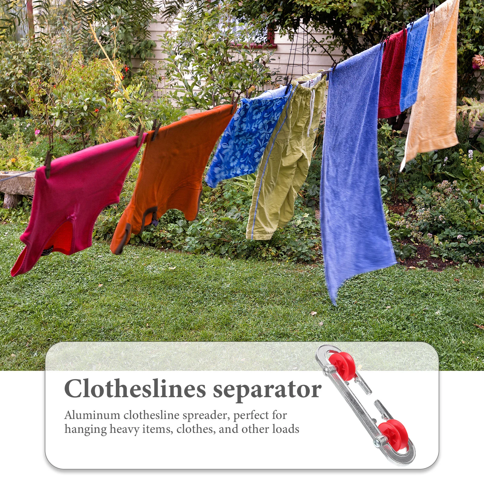 Stendibiancheria Con Separatore In Alluminio - Antiruggine, Per Corde Da Bucato, Mantiene La Corda Tesa - Foto 11