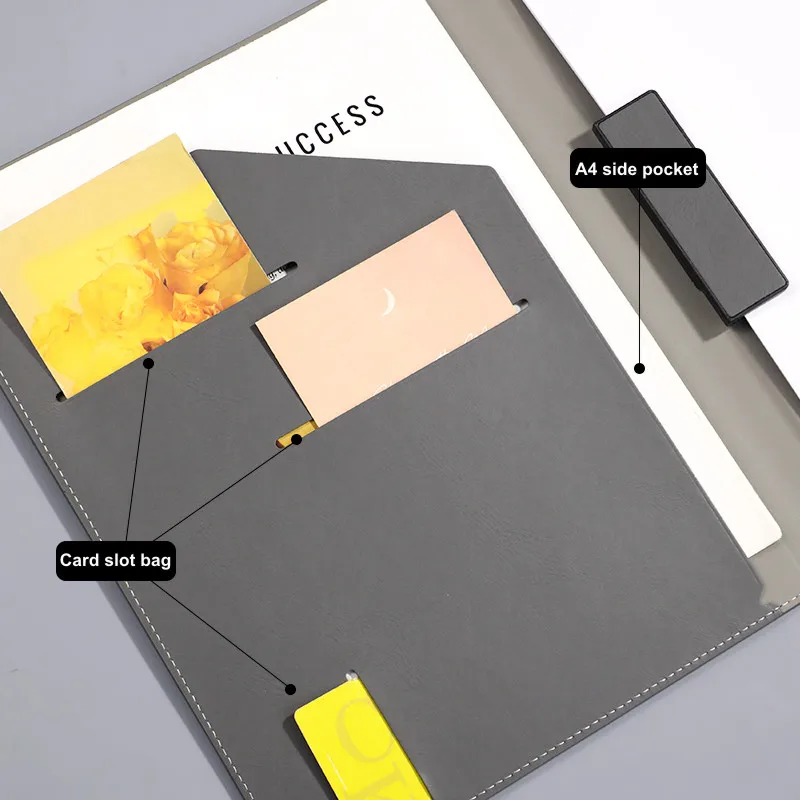 File folders A4 business folder PU data book for hotel service sales