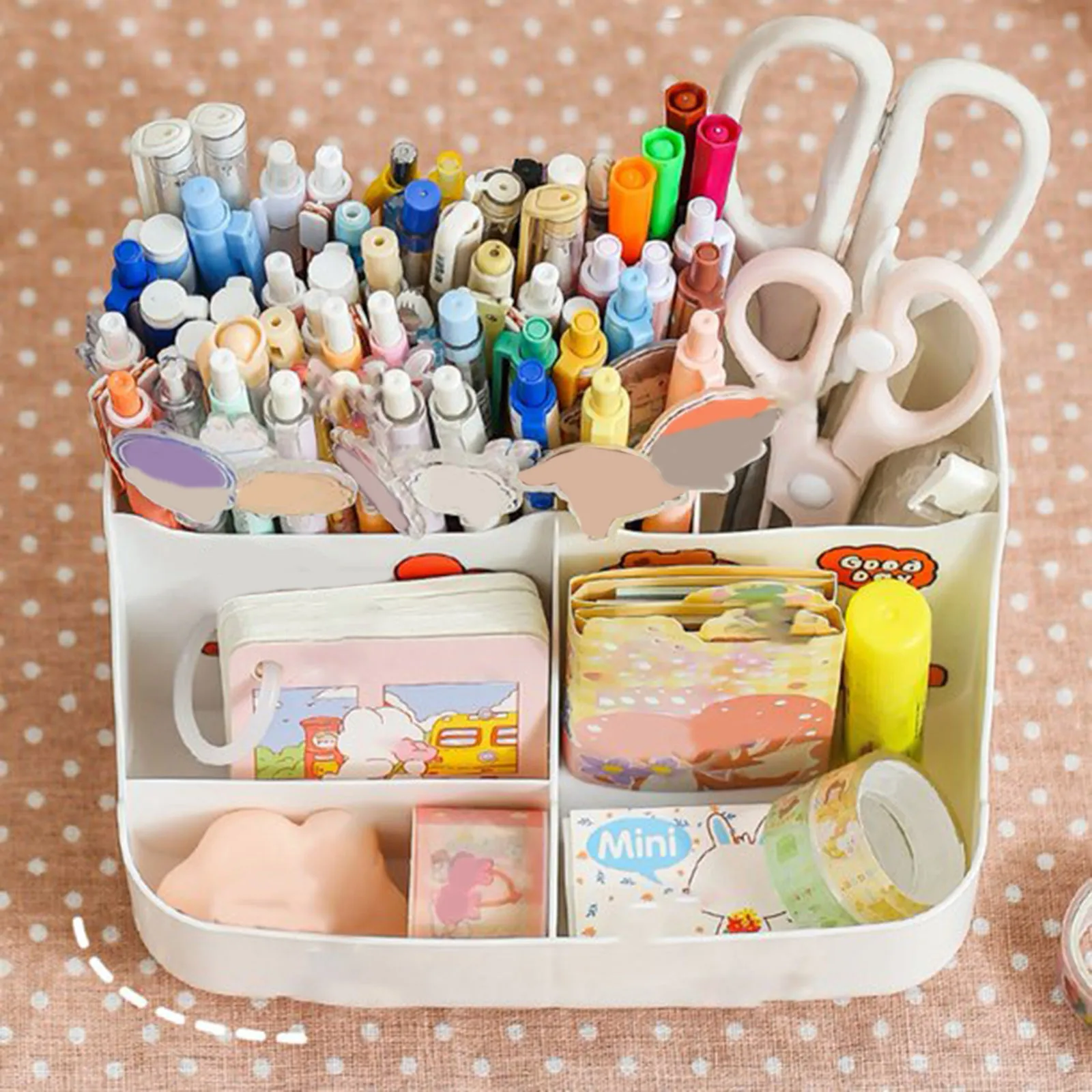 Cute Vertical Pen Organizer Desk Organizer Pen Holder Stationery Storage Tray Bins for Organization Closet Fabric Storage Bags 4