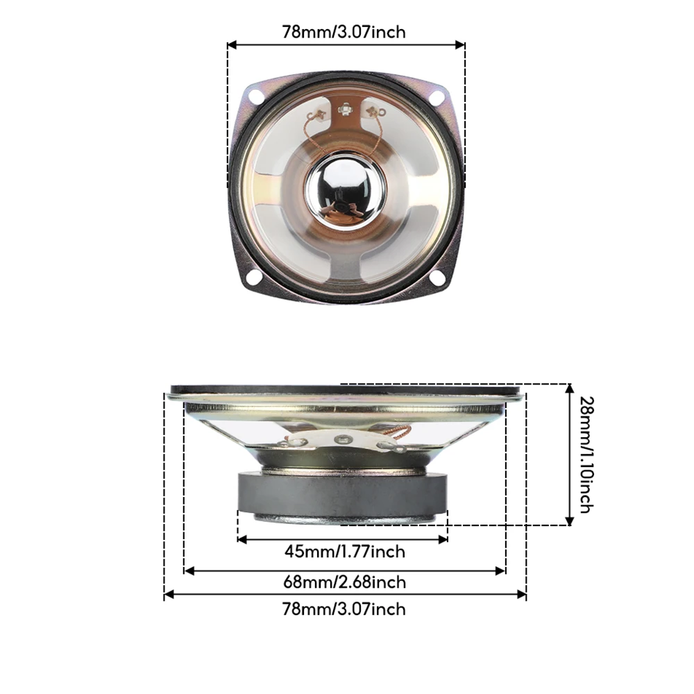 2Pcs 3 Inch 8 Ohm 5W Square Speaker Midrange Waterproof Transparent Film for Voice Broadcast DIY Bluetooth Loudspeaker bluetooth speaker mini bluetooth speaker audio speaker