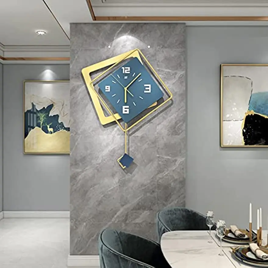 

Modern Europe Green Wall Clock Pendulum Watch Living Room Decoration New for Living Room Decor Modern Silent Pendulum Wall Clock