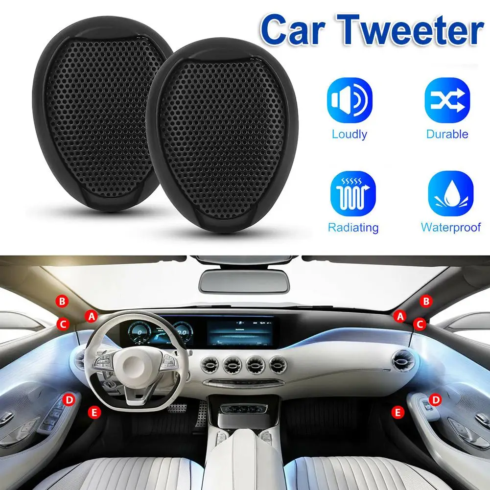 2pcs 1000w Universal Car Dome Tweeter High Frequency Hifi Sound Automotive Speakers Auto Audio System Modification Loudspeaker