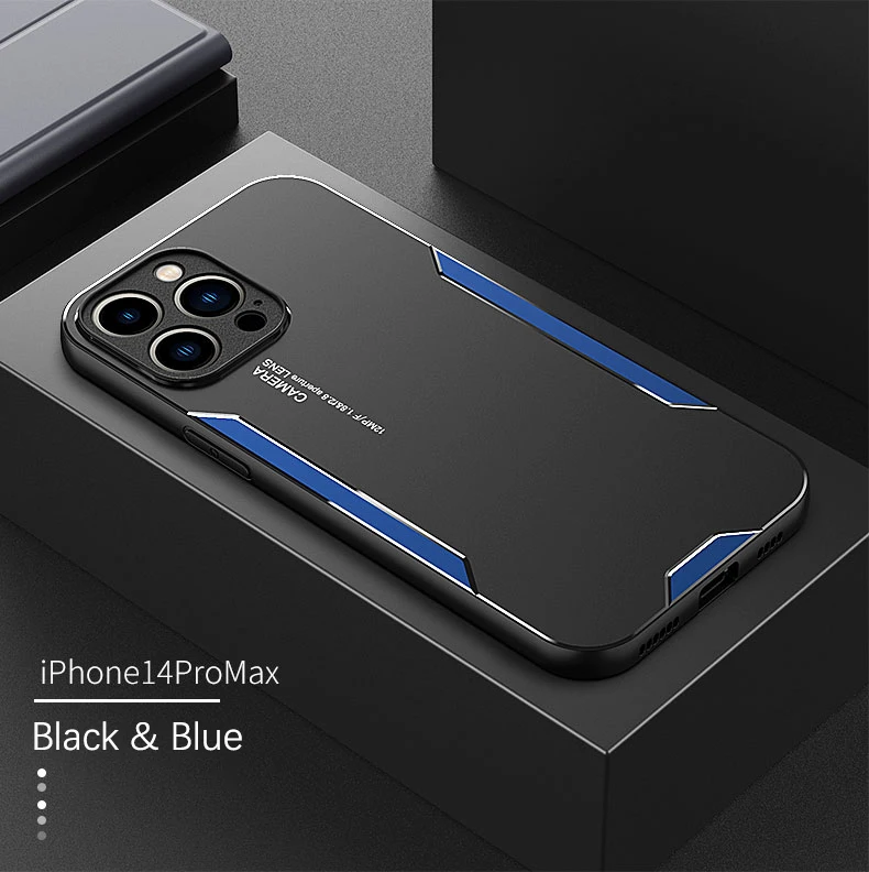Schlanke harte Handyhülle mit mattem Metallrücken für iPhone 14 Plus 13 12 Mini 11 Pro XS Max XR X 7 8 SE 3 6S Ultradünne stoßfeste Abdeckung_voghion.com