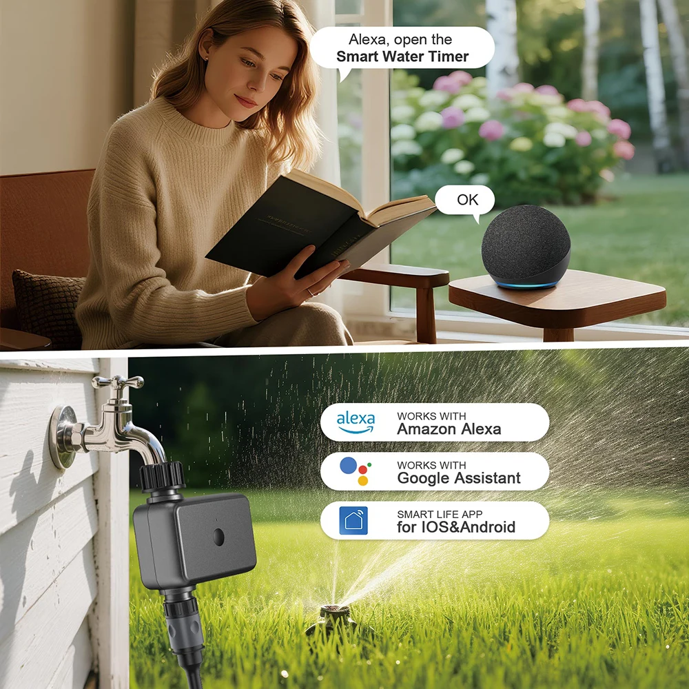 Tuya Wifi Automatic Water Timer Sprinkle Timer Smart Irrigation for Garden