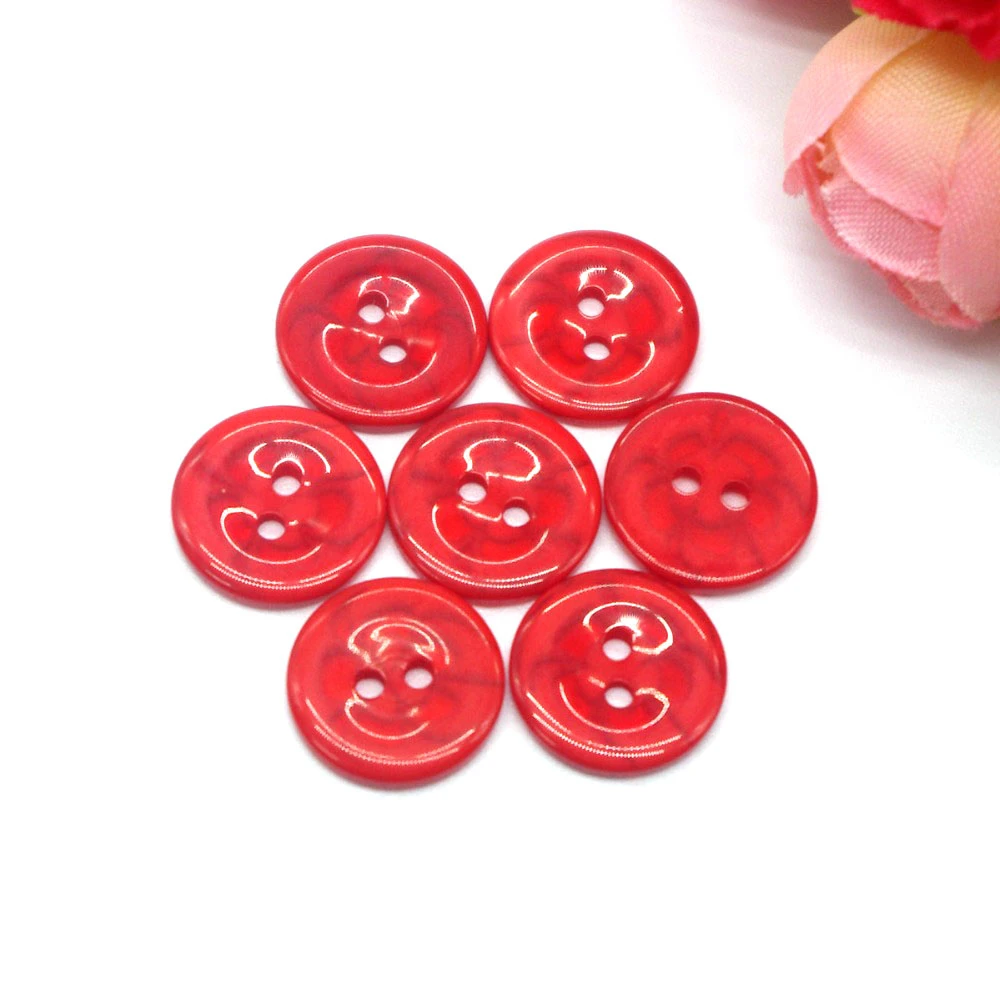 14mm 50PCs Resin Sewing Buttons Scrapbooking Round Red 2 Holes Costura Botones bottoni botoes CB0058 diy  buttons for crafts 2