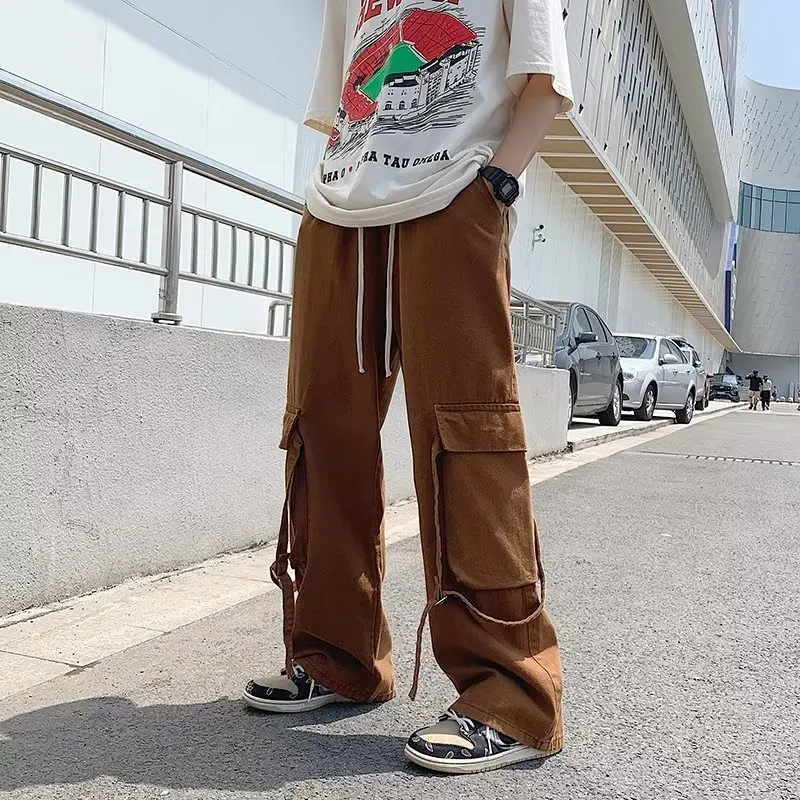 Moda Youth Cargo Pants Uomo Casual Dritto Allentato Pantaloni Larghi Hiphop Harem Streetwear Joggers Abbigliamento