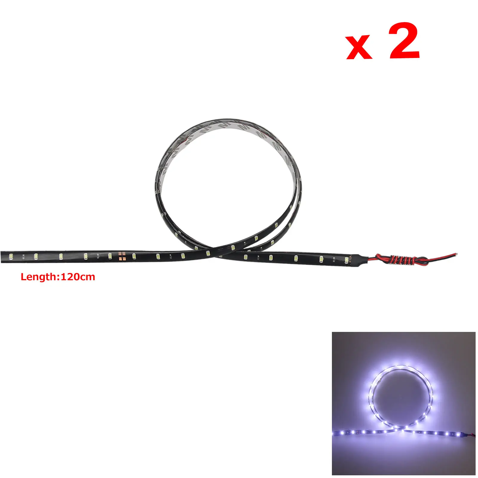 

2X белая гибкая лента светильник Waterproof 60 1210 SMD СВЕТОДИОДНЫЙ