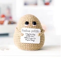 Positive Energy Potato Hug Plush: Handmade Wool Knitting Doll with Card - Funny Christmas Gift & Home Decoration (05)