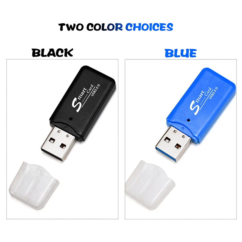 JIASTER Mini Blue Black Card Reader 2.0