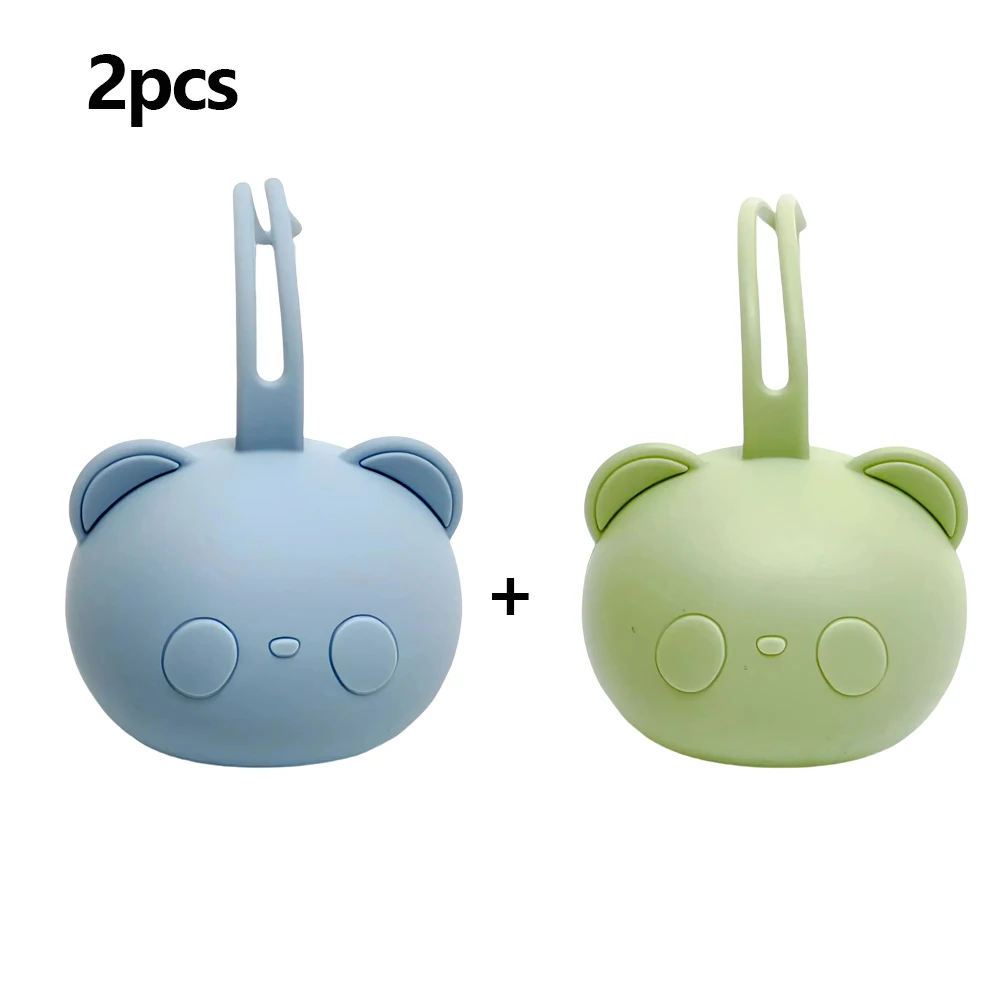 1/2/5pcs Bear Pacifier Pouch Baby Soother Silicone Dust Storage Bag Portable Baby Pacifier Chain Bag Storage Case