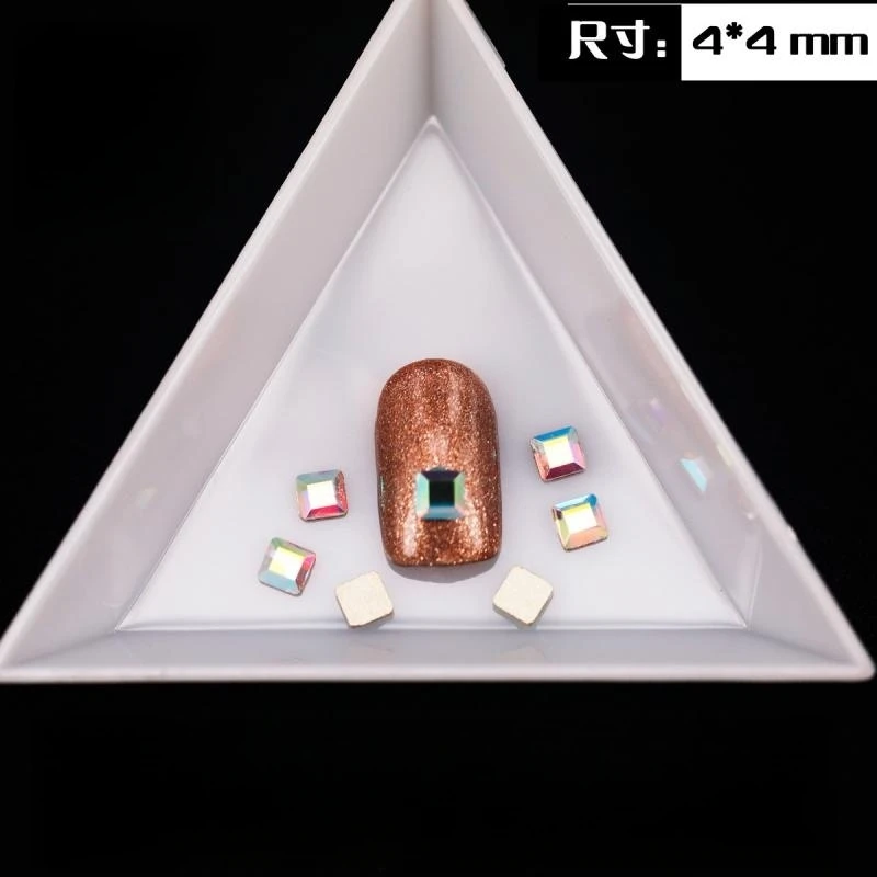 500 stücke 4mm 18 Farben quadratische Form Boutique flachen Boden Nail Art Strass Glas Kristall 3D Nagel dekoration Großhandel – Detail 8
