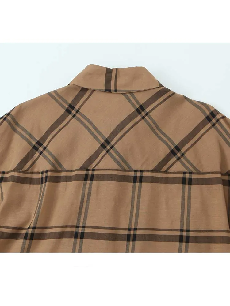 Chic Fashion Simple Style Shirts for Women 2025 New Fashion Long Sleeve Women's Casual Loose Plaid  Shirt And Blouse Woman