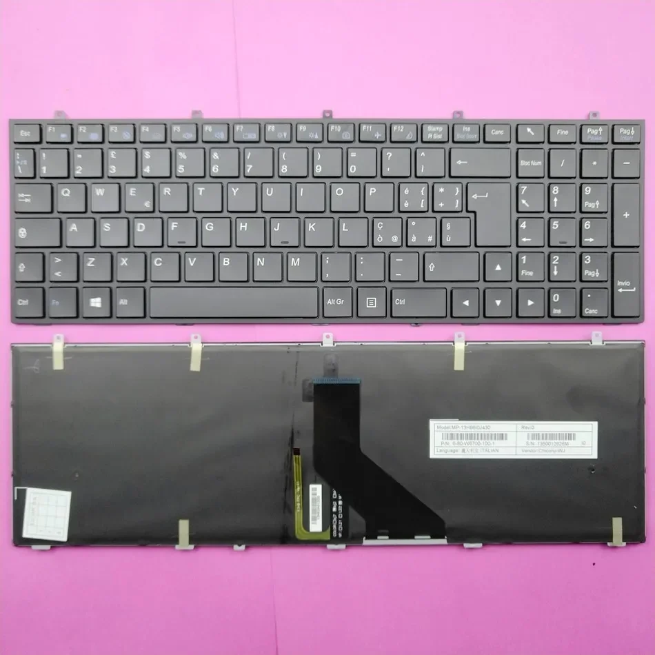 

Italian Backlit Laptop Keyboard For Clevo W350 W350ET W350ST W355 W370 W370SK P670 X7853 W355 W650 W670 W670SC Series IT Layout