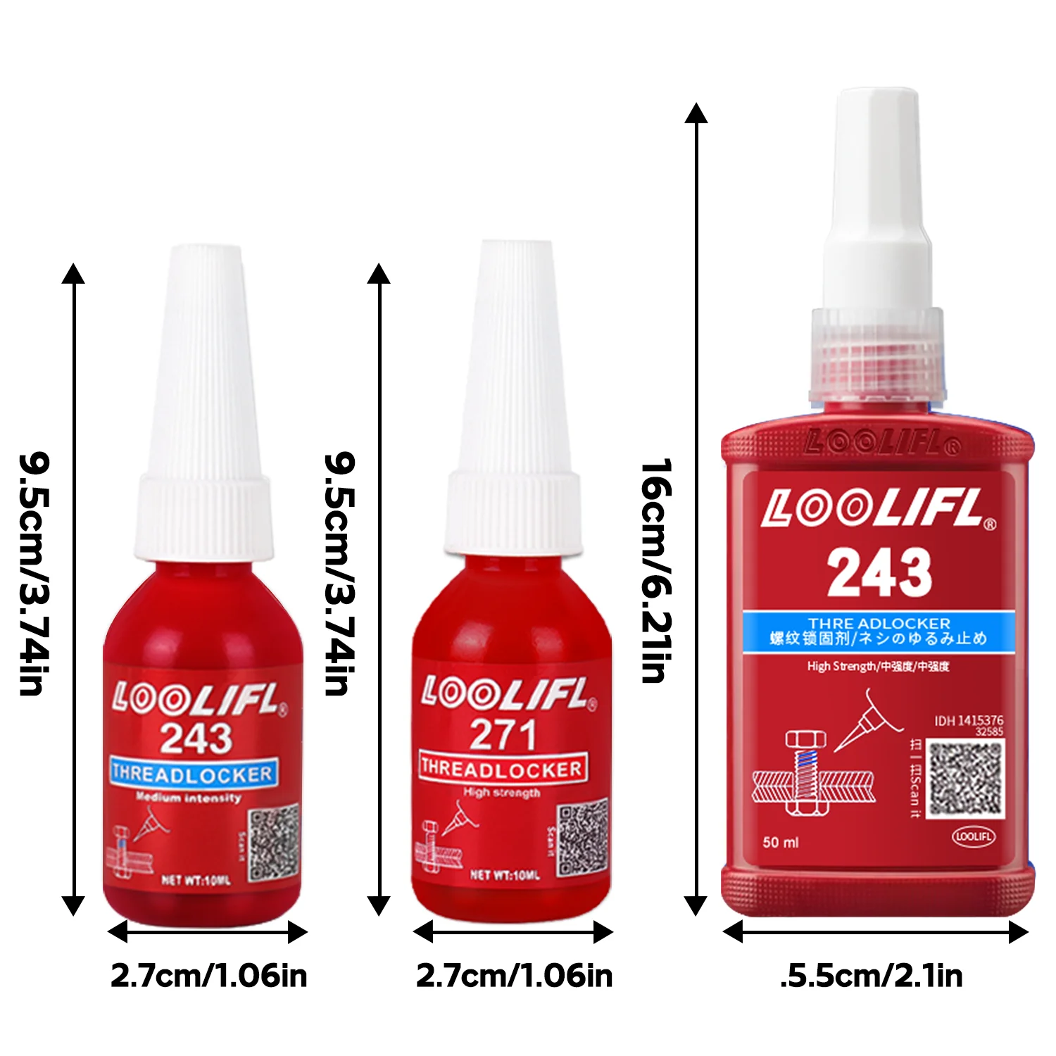 50ml 271 243 Blaues Schraubensicherungsmittel für Muttern und Schrauben, Schraubenkleber, anaerober Metallkleber, rostfrei – Detail 8