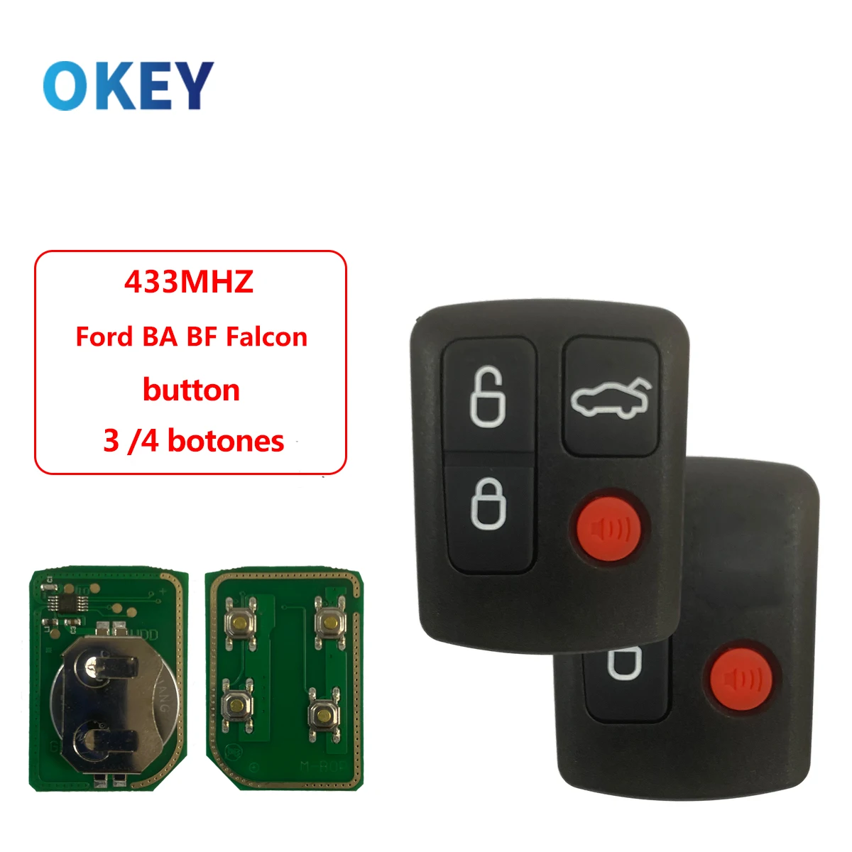 Chiave/Telecomando Per Ford Ba Bf Falcon Sx Sy Territorio Xr6 Xr8 Fpv Fob Smart Sostituzione Chiave Completa - 3 4 Pulsanti 433mhz Ford - Sb33bff6d82614d51842ab054493c3cfaj