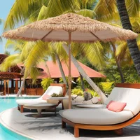 Thatched Hula Tiki Beach Umbrella Hawaiian Style, UV Protect Thatch Umbrella with Tilt Design, Patio, Pool, Garden, Outdoor 1