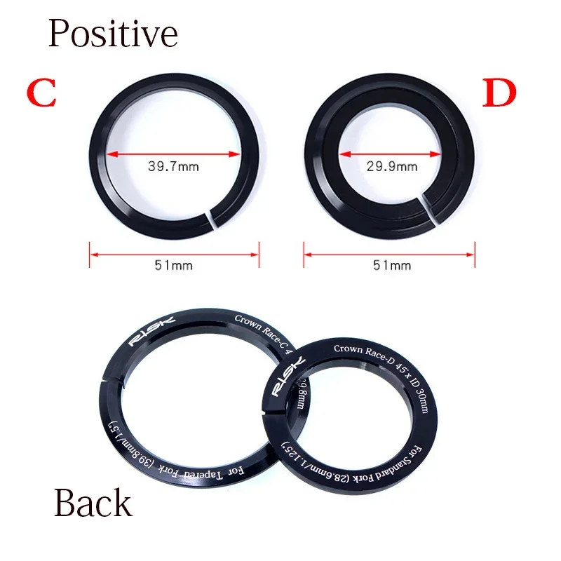 Description Picture 6 of itemBicycle Crown Race D/C For 28.6mm Straight /1.5Taped Front Fork Tube MTB Road Bike 41.8-52mm Headset Base Bike Bering Part