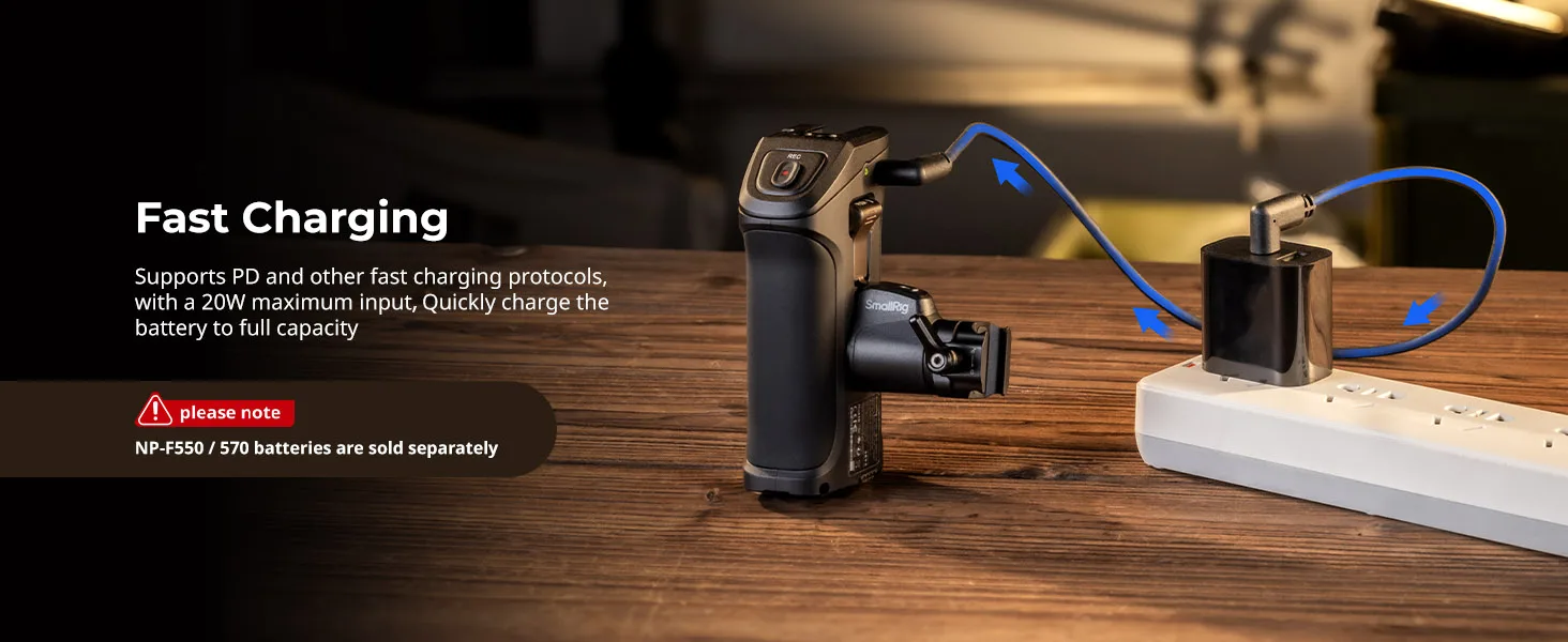 SmallRig Rotating Side Handle with Trigger REC for Canon R5 Mark II/R6/R10 for B