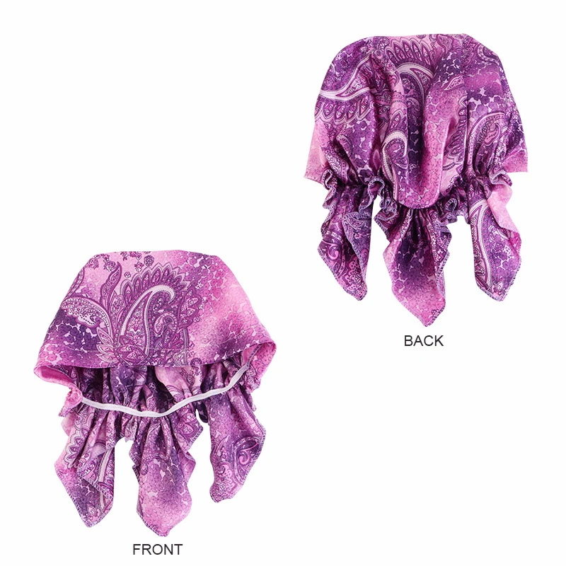 Satin Muslim Women Printed Pre-Tied Headscarf Strech Sleep Night Cap Turban Cancer Chemo Hat Hair Loss Caps Cover Headwrap Mujer